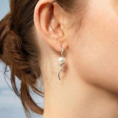 Wave Curl Long Drop Earrings