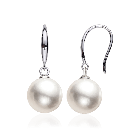 Round Pearl Drop Earrings