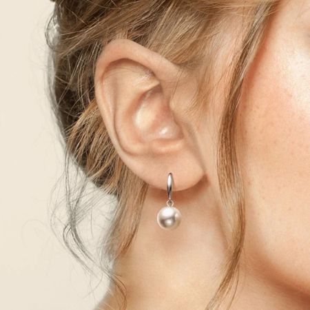 Round Pearl Drop Earrings