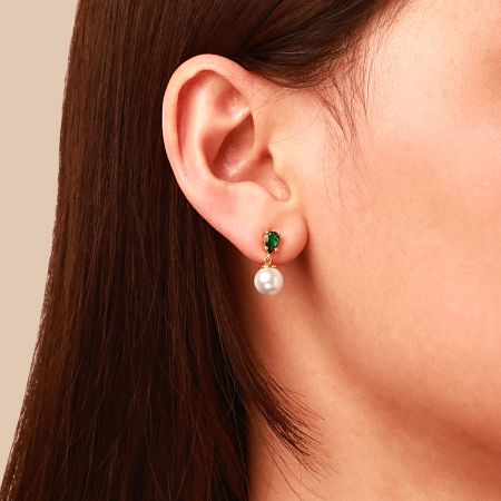 Green Emerald Drop Earring