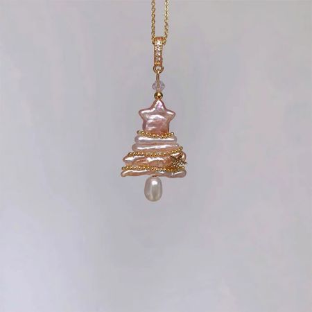 Christmas Tree Freshwater Pearl Earrings