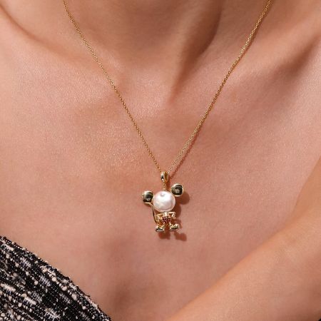 Mouse Freshwater Pearl Pendant Necklace