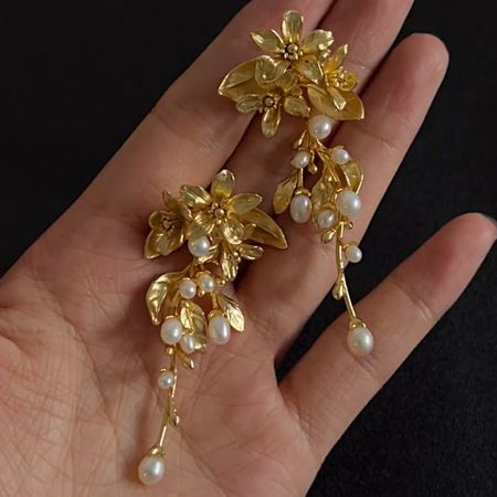 Flower Cluster  Drop Earrings