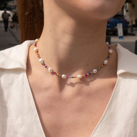 Colourful Stones Beaded Necklace
