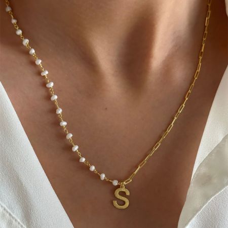 Personalized Letter Pearl Necklace