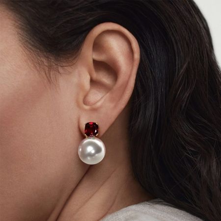 Red Ruby Stud Earrings