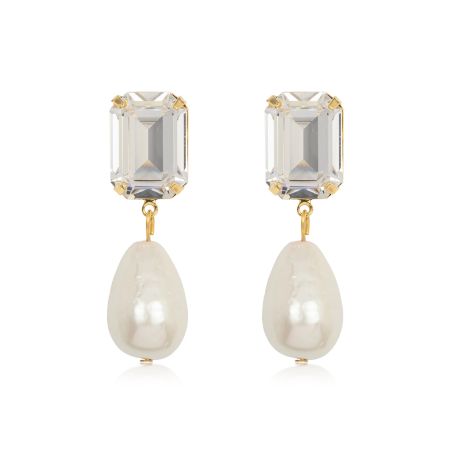 Pearl Bridal Wedding Drop Earrings