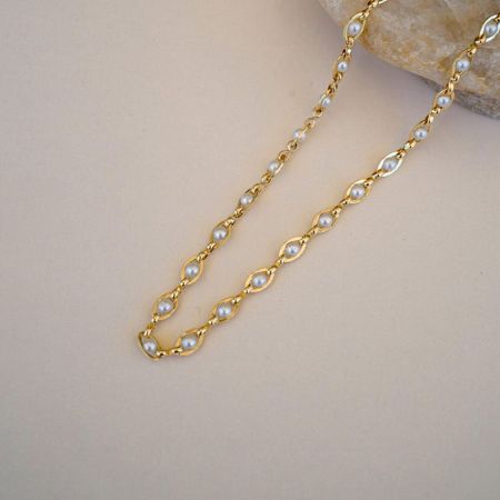 Pearl Bridal Wedding Tincup Necklace