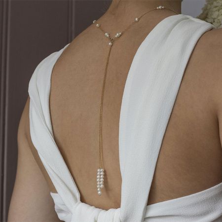 Pearl Bridal Wedding Tincup Necklace