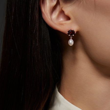 Red Ruby Drop Earrings