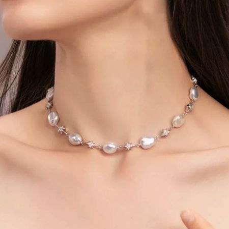 Sparkling Star Baroque Pearl Strand Necklace