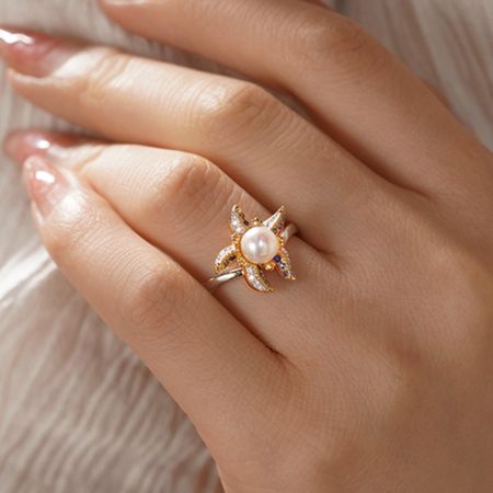Starfish Pearl Ring