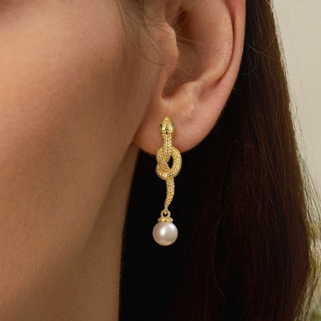 Snake Twining Drop Earrings