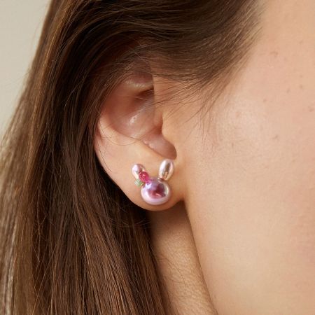 Rabbit Freshwater Pearl Stud Earrings