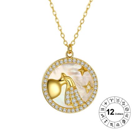 Aquarius Zodiac Pendant Necklace