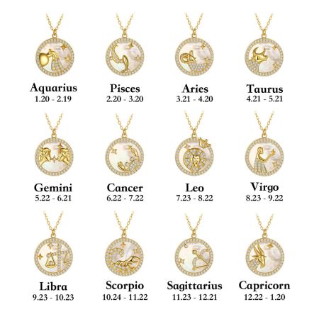Aquarius Zodiac Pendant Necklace