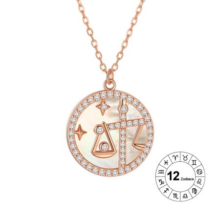 Libra Zodiac Pendant Necklace