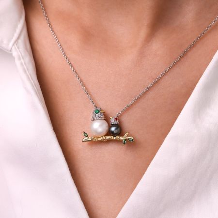 Bird Mother And Her Child Necklace