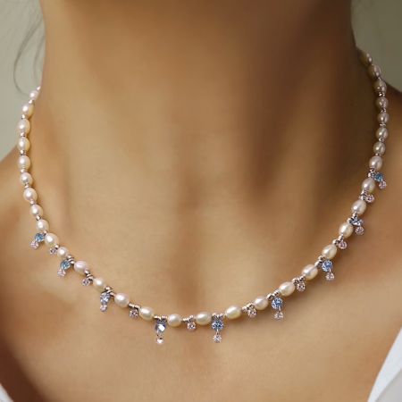 Blue Sparkle Strand Necklace