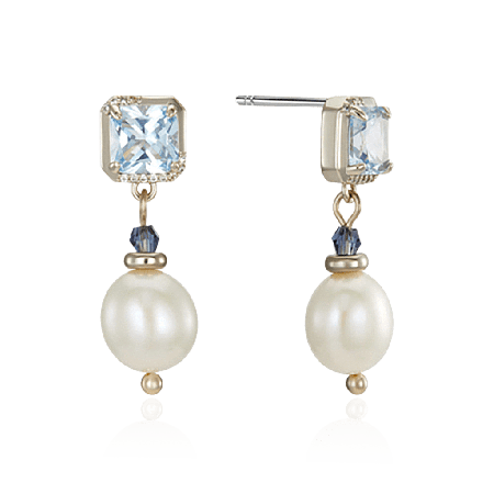 Blue Aquamarine Drop Earrings
