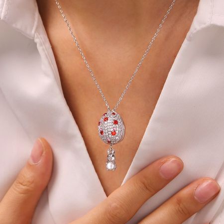 Openable Easter Egg With Rabbit Necklace