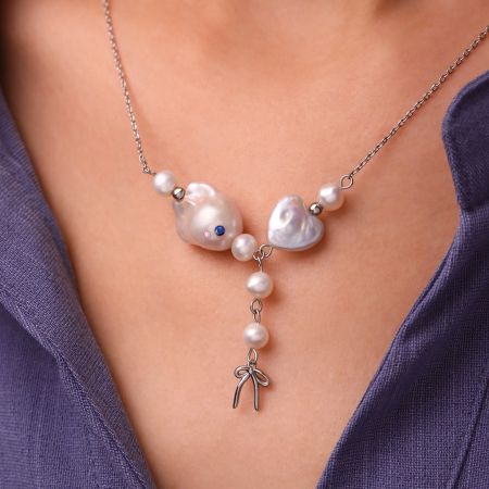 Fish And Heart Pendant Necklace
