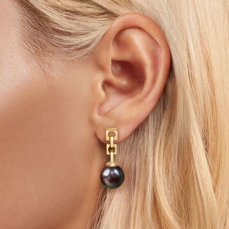 Black Pearl Drop Earrings