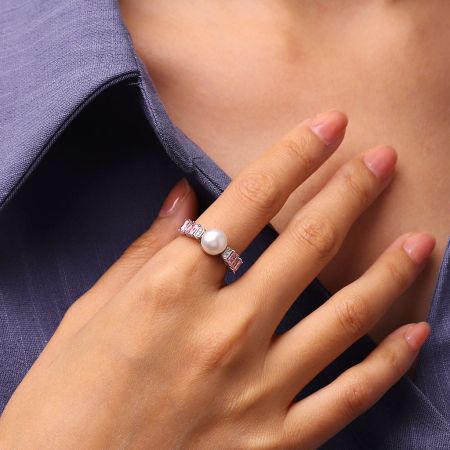 Pearl Engagement Ring