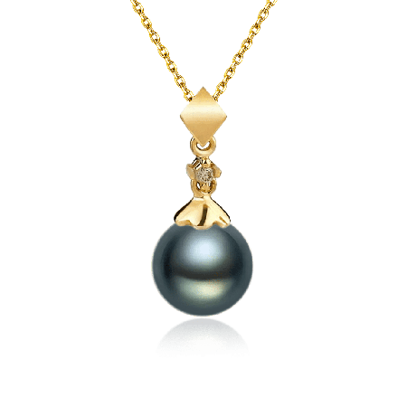 Black Pearl Pendant Necklace