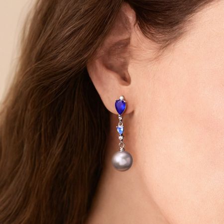 Blue Sapphire Drop Earrings