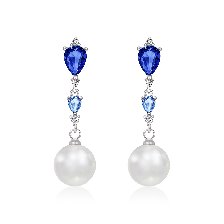 Blue Sapphire Drop Earrings