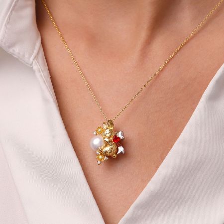 Rabbit With Bow Necklace