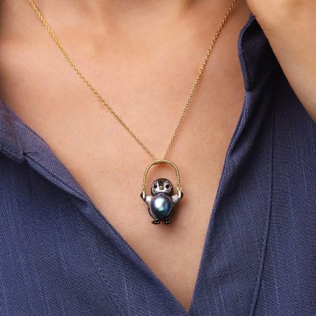 Skipping Penguin Necklace