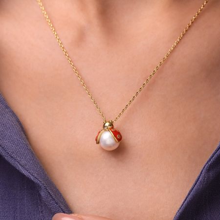 Red Ladybug Pendant Necklace