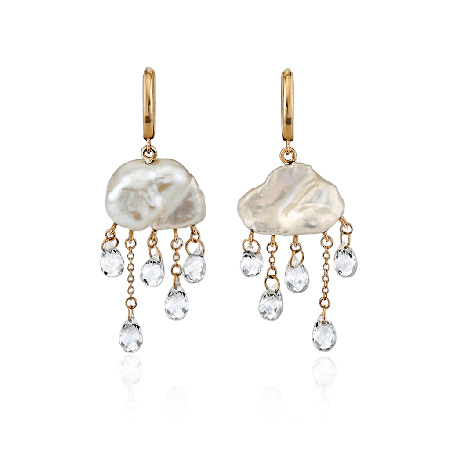Cloud  Freshwater  Pearl Drop Earrings