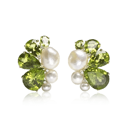 Modern Peridot Stud Earrings