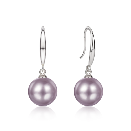 Purple Pearl Drop Earrings