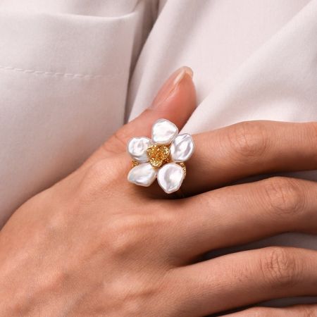 Flower Freshwater Pearl Ring