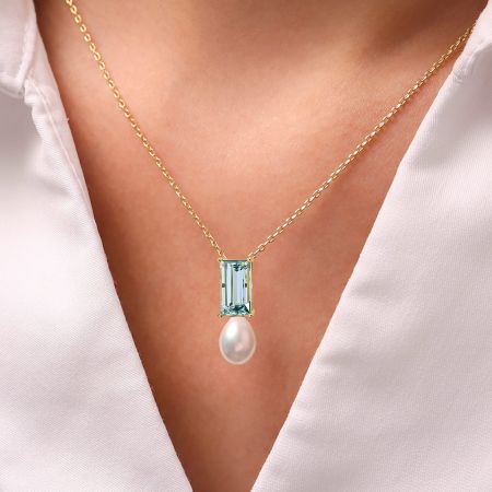 Blue Aquamarine Necklace