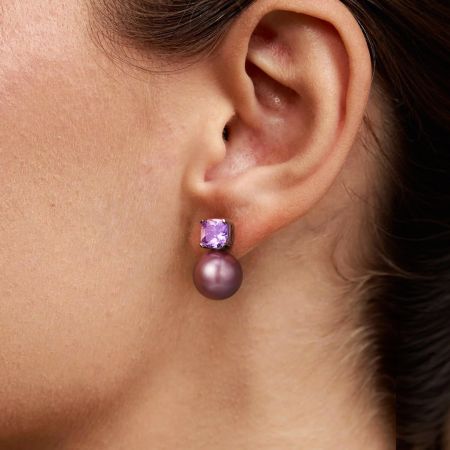 Purple Pearl Earrings