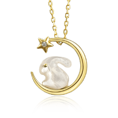 Moon Rabbit Pendant Necklace
