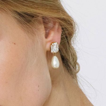 Pearl Bridal Wedding Drop Earrings