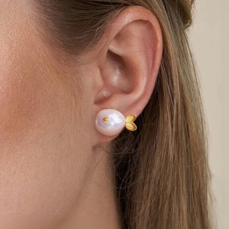 Fish Freshwater Pearl Earrings