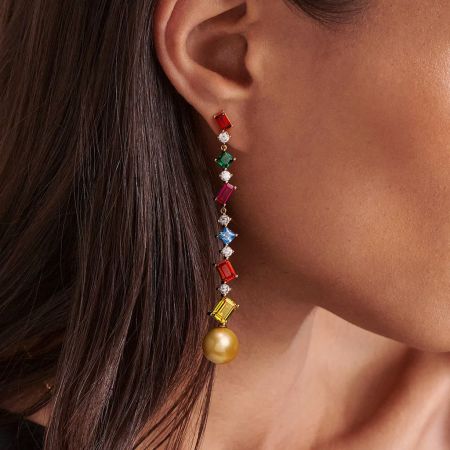 Multi Colored Stone Earrings