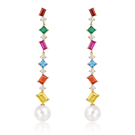 Multi Colored Stone Earrings