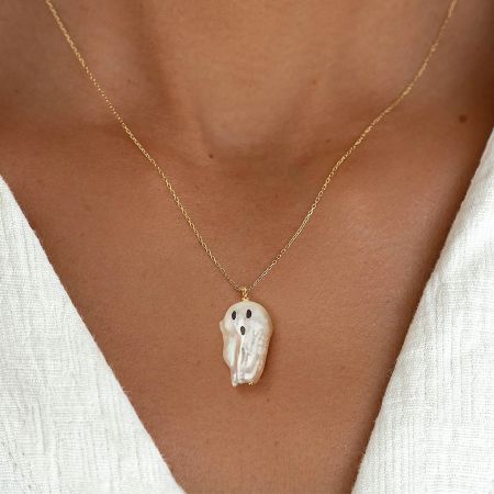 Small Ghost Pendant Necklace