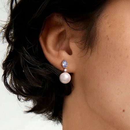 Blue Aquamarine Earrings