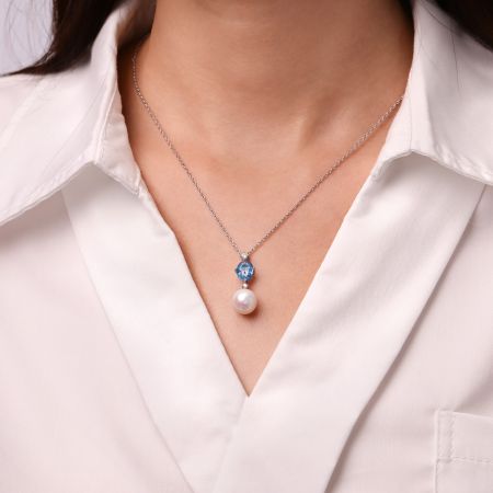 Blue Aquamarine Necklace
