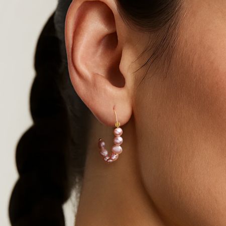 Pearl Hoop Earrings