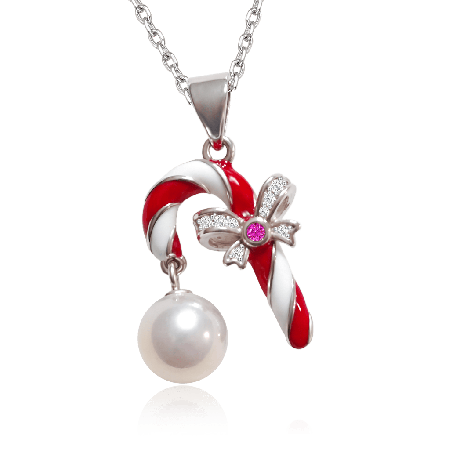 Candy Cane Pendant Necklace